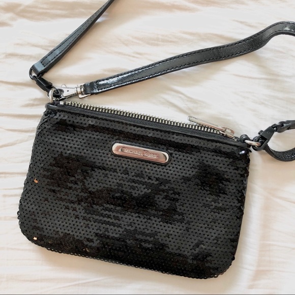 Michael Kors Black Sequin Mini Crossbody - Picture 1 of 3